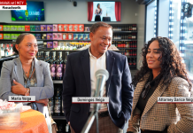 Grand opening of Brockton Liquors : Mayor-Elect Moises Rodrigues praises the Veiga family for turning an abandoned building into a driver of economic growth